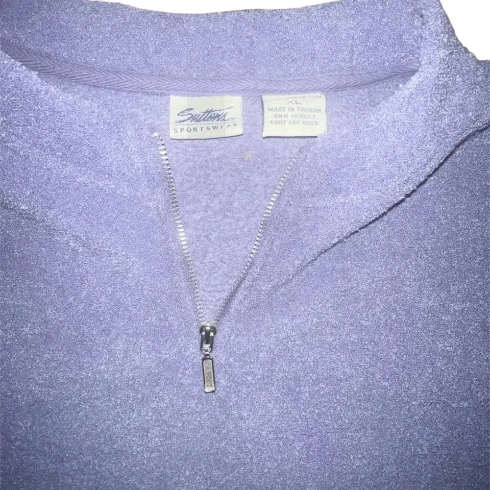 Suttons Sportswear Purple Quarter Zip Sweater - Picture 3 of 3